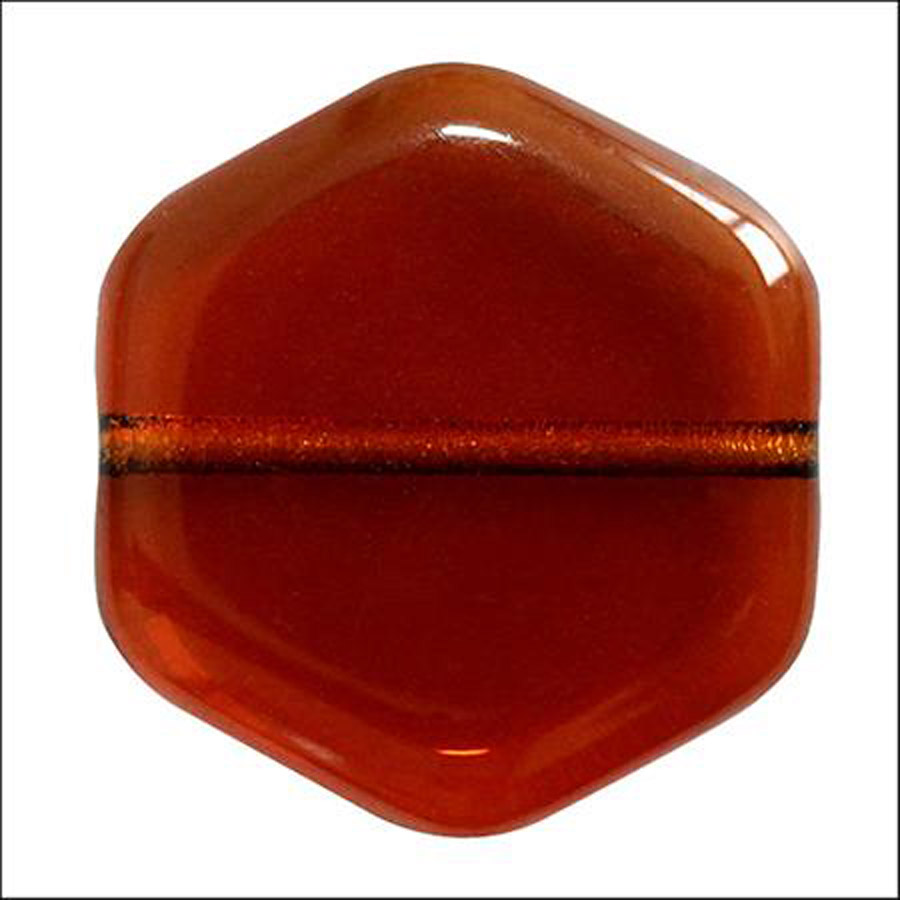 Perline Vintage Esagono Dark Topaz X 10