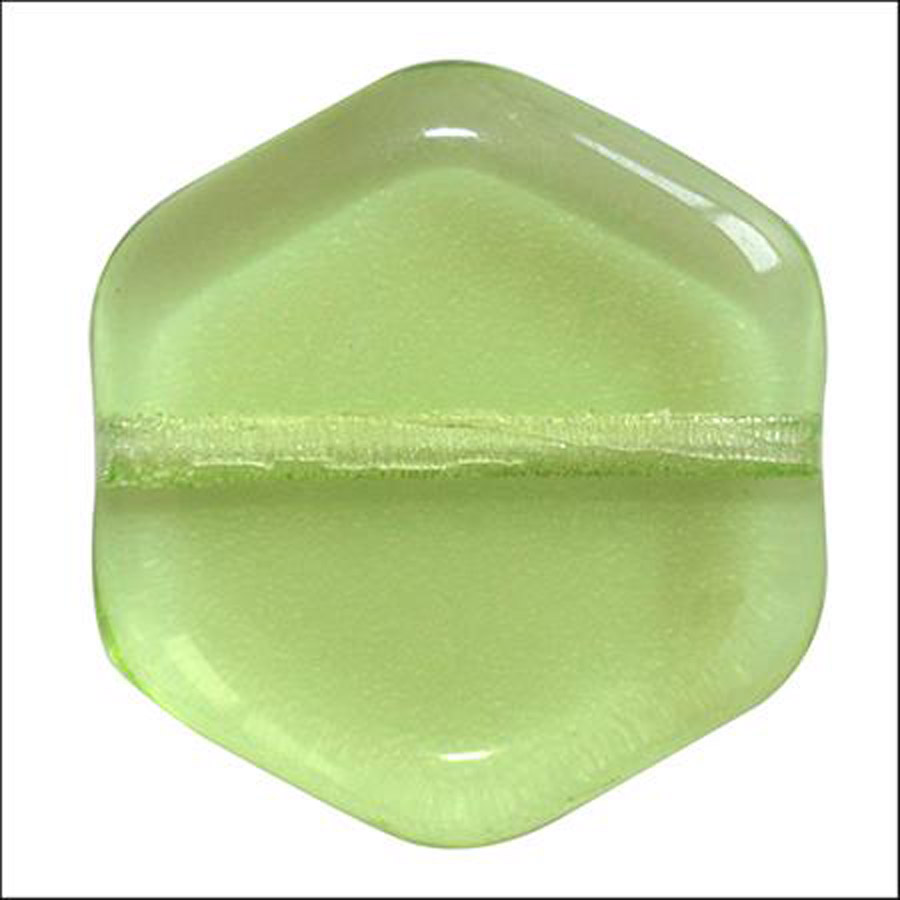 Perline Vintage Esagono Peridot X 10