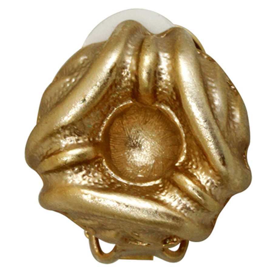 Orecchini Vintage A Clip Con Foro Centrale Argentato