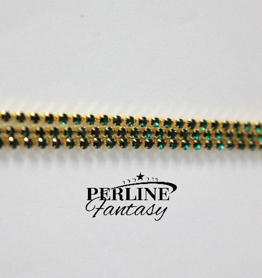 Catena Strass Green Emerald 2 Mm