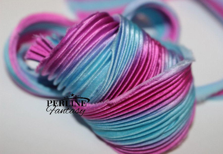 Seta Shibori Ribbon Pink Pastel Sky