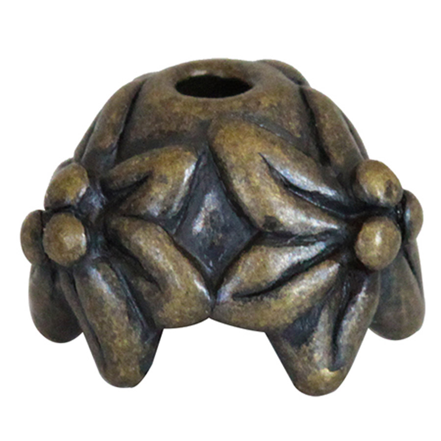 Coppette Fiori Bronzo Antico 7 Mm Alta Qualità