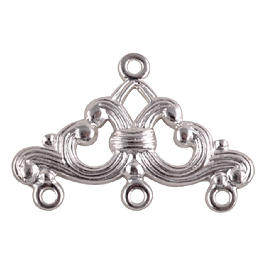 Chandelier Argentato Con 3 Anellini