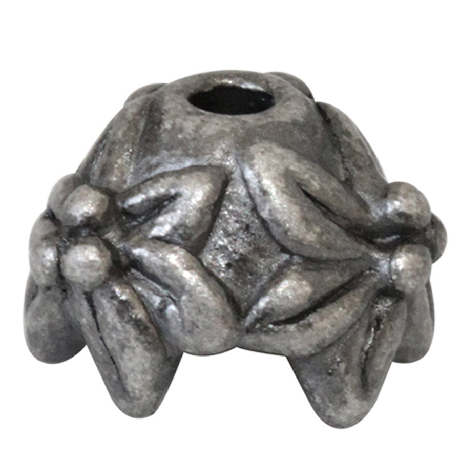 Coppette Fiori Argentato Anticato 7 Mm Alta Qualità