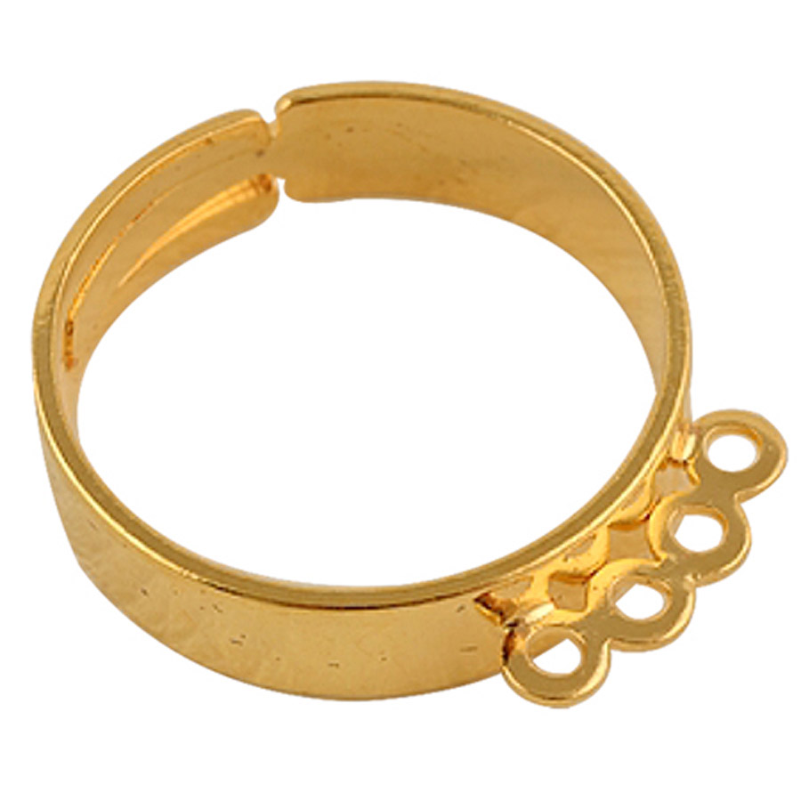 Anello Con 4 Anellini Dorato