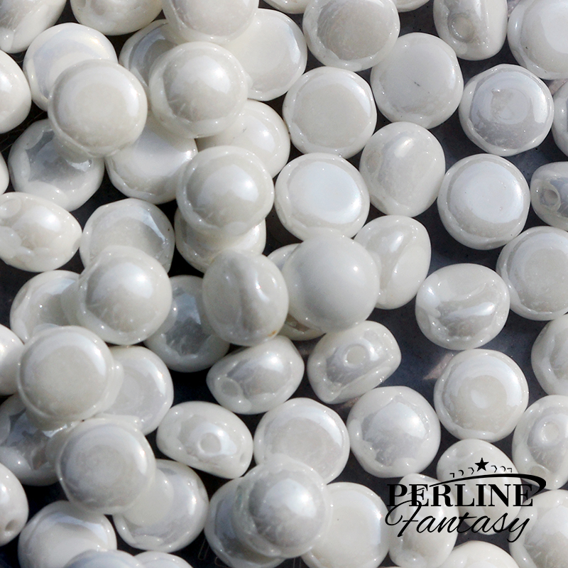 Perline Preciosa Candy 6 Mm Chalk White Luster - Conf. Risparmio - 125 Pz.