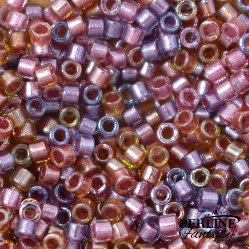Miyuki Delica 11/0 Lined Purple - Salmon Mix