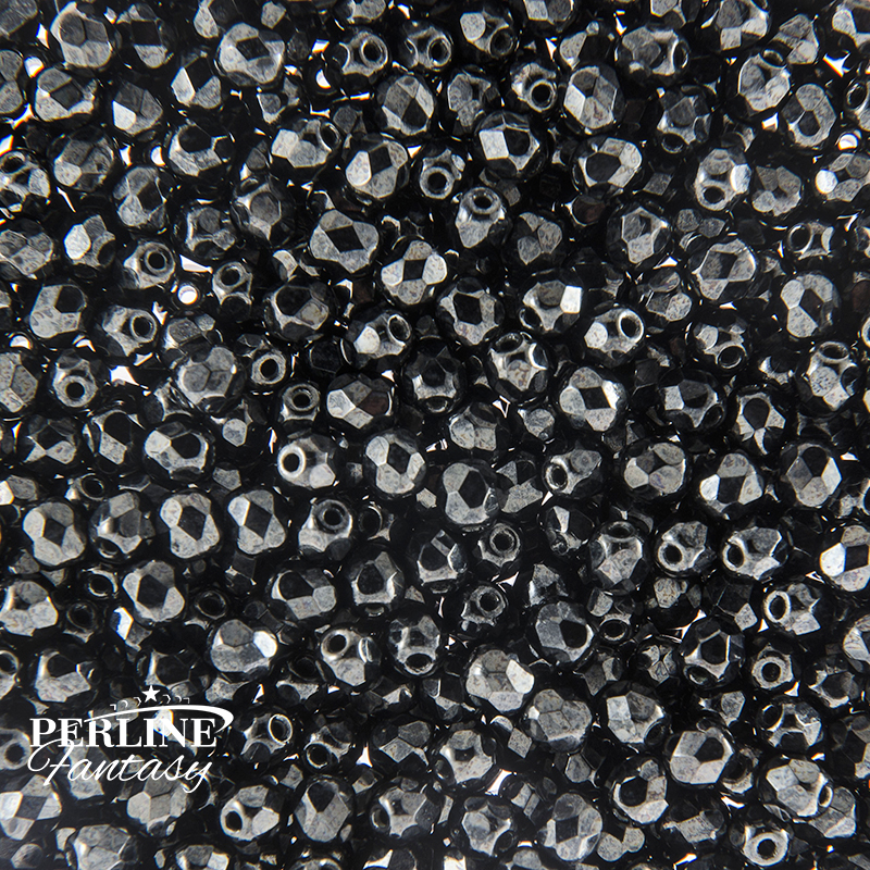 Mezzi Cristalli 4 Mm Jet Hematite