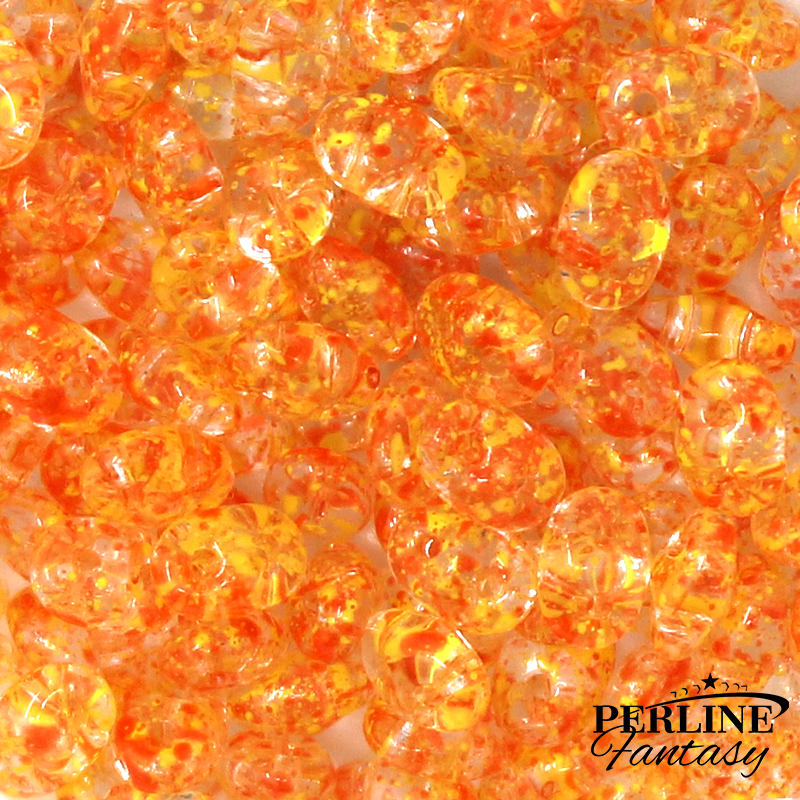 Superduo Confetti Splash Orange Yellow
