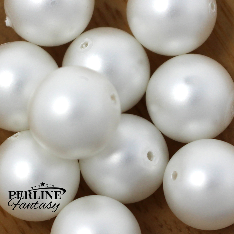 Perle Tonde Vetro di Boemia 10 Mm White Pearl Shine - Pearl Imitation