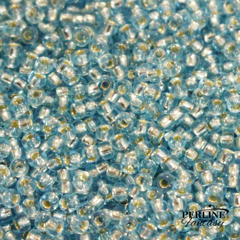 Rocailles Miyuki 11/0 Aqua Silver Lined (18)