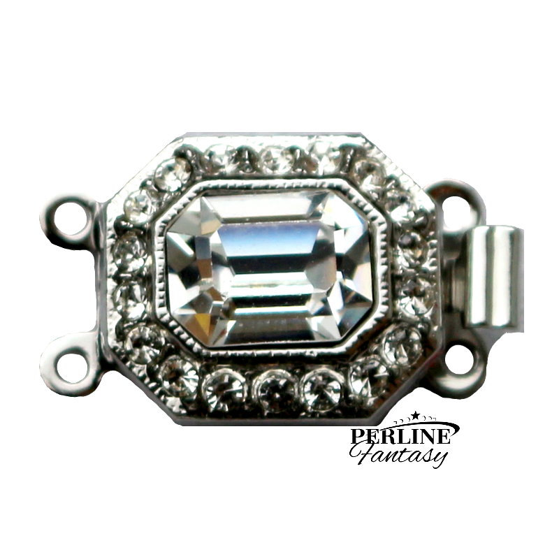 Chiusura Cassetta Rodiato E Cristalli Swarovski