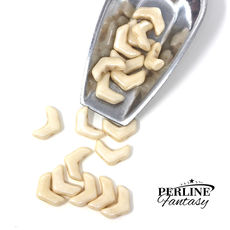 Perline Chevron Duo Chalk White Champagne Luster