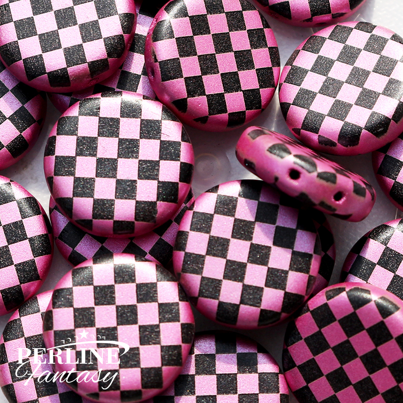 Perline Coin Violet Laser Checkered Doppio Foro