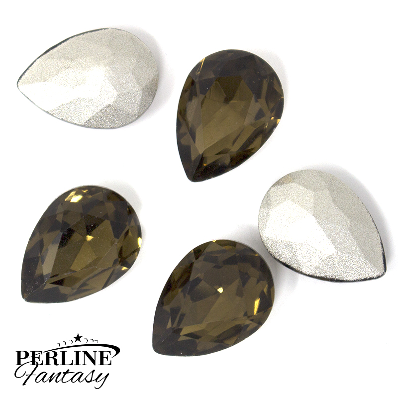 Cristallo Goccia Vetro 18 x 13 Mm - Smoky Quartz