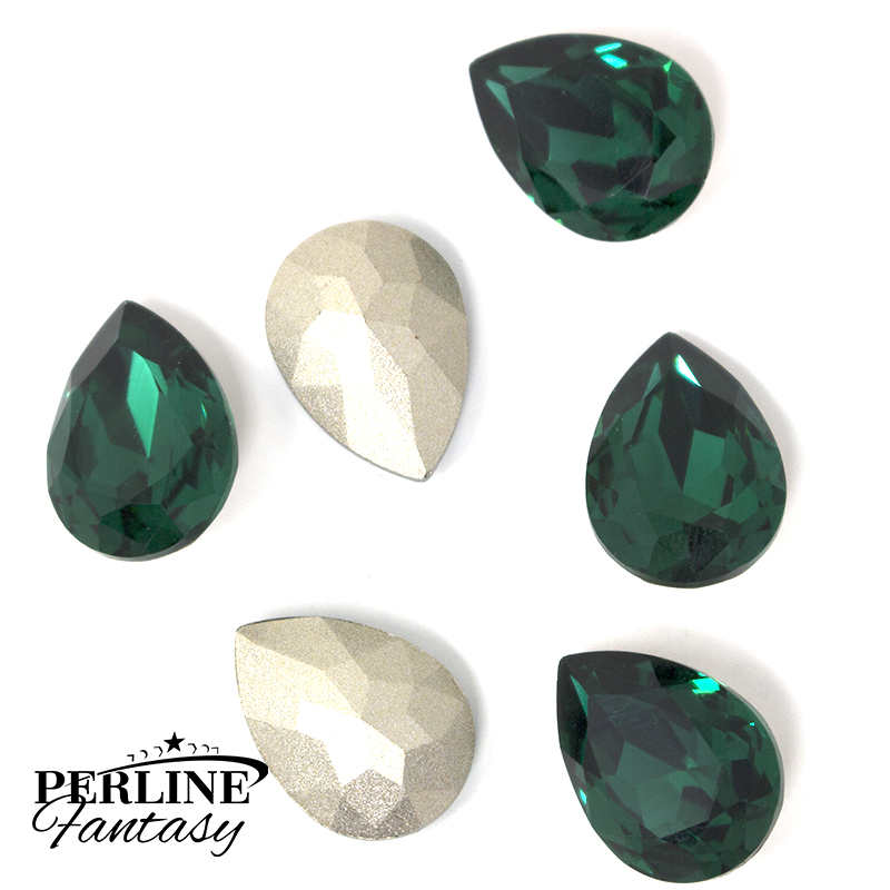 Cristallo Goccia Vetro 18 x 13 Mm - Emerald