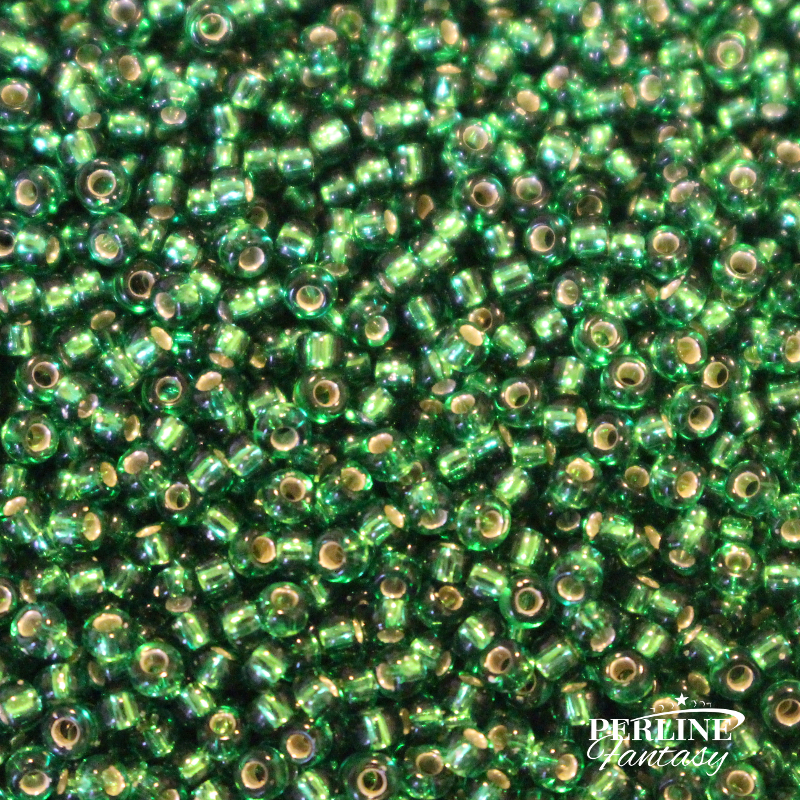 Rocailles Miyuki 11/0 Green Silver Lined (16)