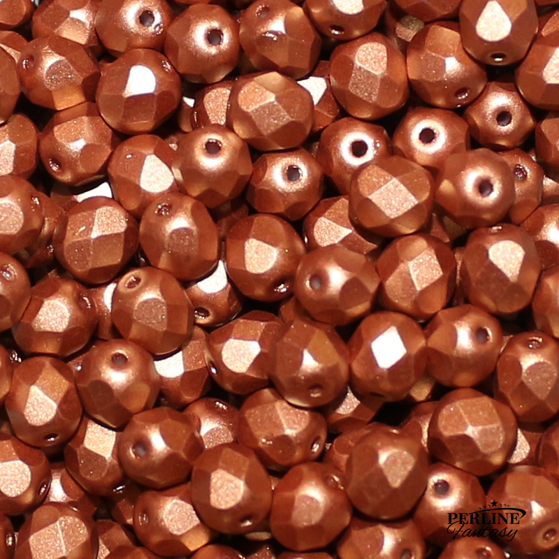 Mezzi Cristalli 6 Mm Alabaster Metallic Copper
