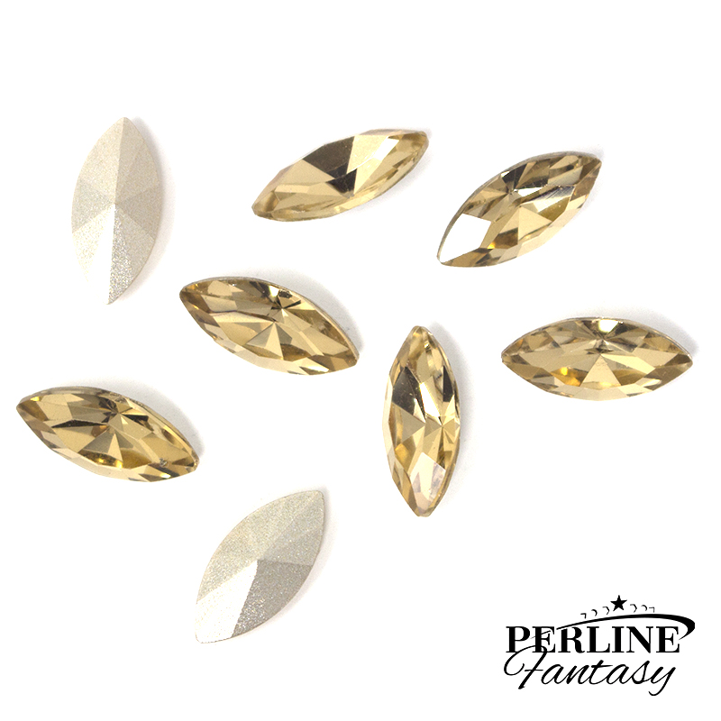 Cristallo Navetta Vetro 15 x 7 Mm - Golden Shadow
