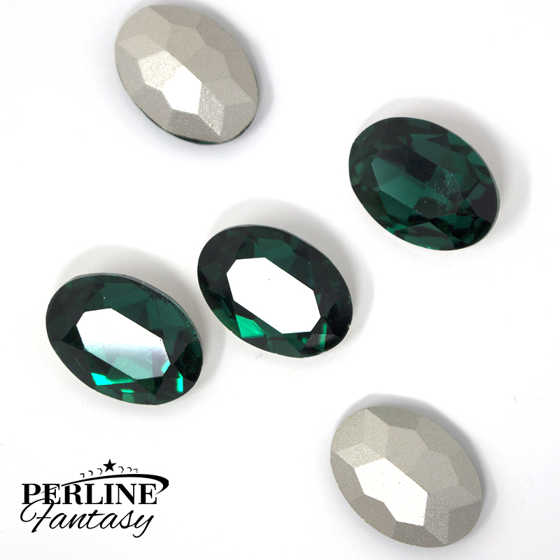 Cristallo Ovale Vetro 18 x 13 Mm - Emerald