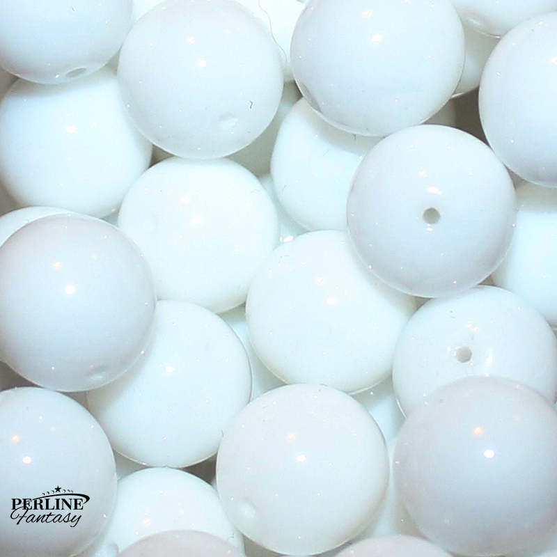 Perle Tonde Vetro di Boemia 12 Mm Chalk White
