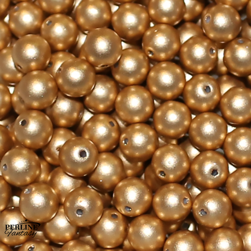 Perle Tonde Vetro di Boemia 6 Mm Aztec Gold