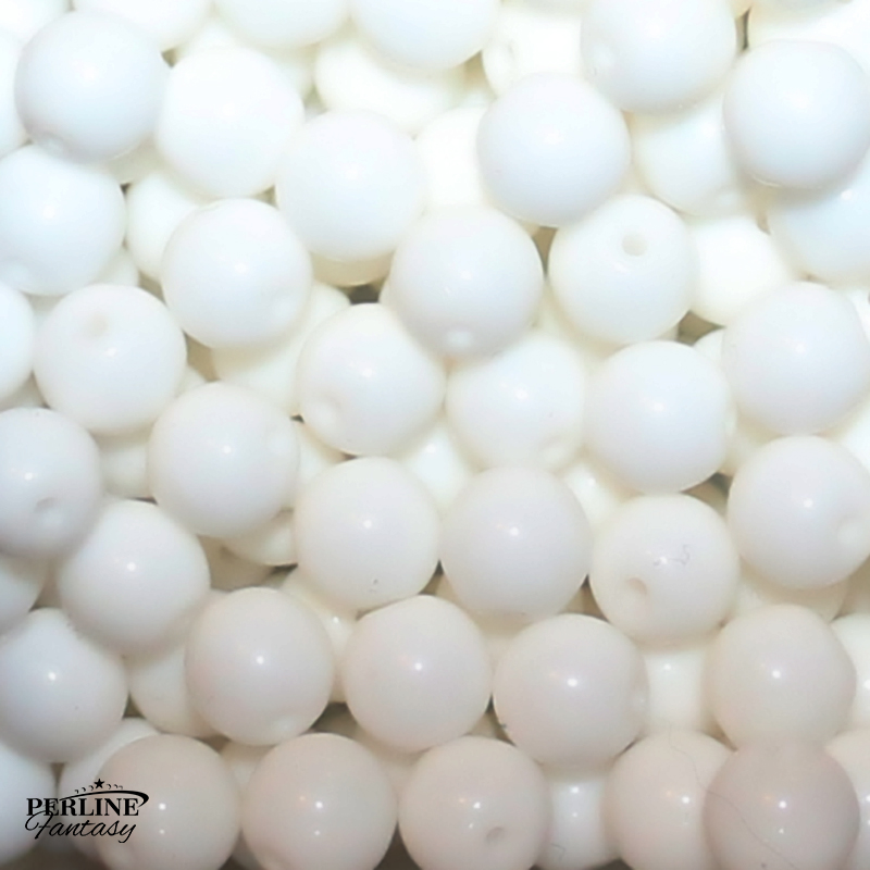 Perle Tonde Vetro di Boemia 6 Mm Chalk White Perle Tonde Vetro di Boemia 6 Mm Chalk White