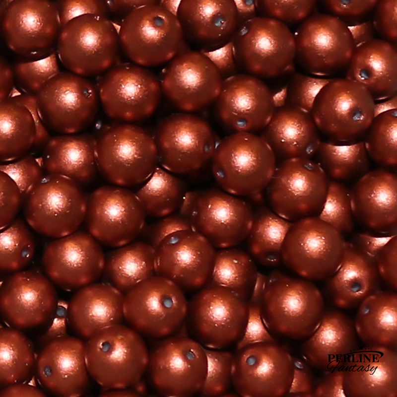 Perle Tonde Vetro di Boemia 6 Mm Copper