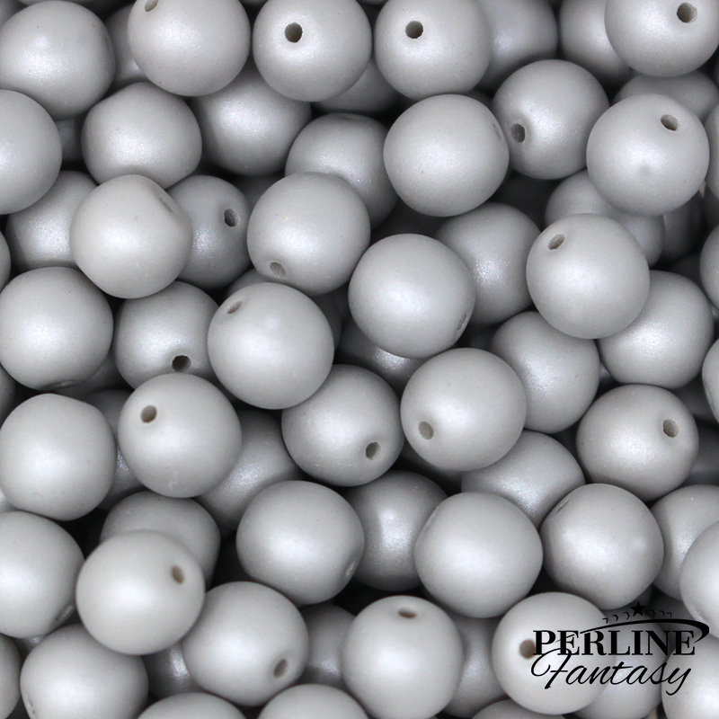 Perle Tonde Vetro Di Boemia 6 Mm Powdery Pastel Grey
