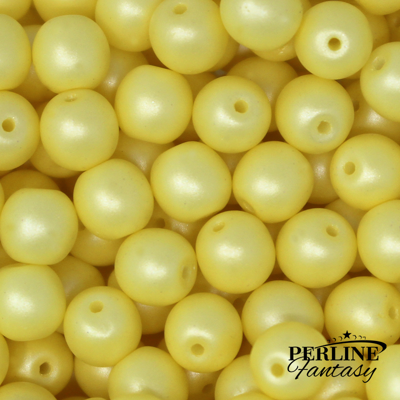 Perle Tonde Vetro Di Boemia 6 Mm Powdery Pastel Yellow