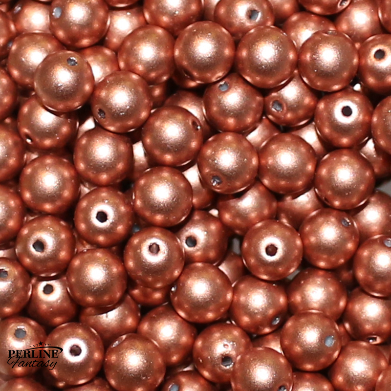 Perle Tonde Vetro di Boemia 6 Mm Vintage Copper Perle Tonde Vetro di Boemia 6 Mm Vintage Copper