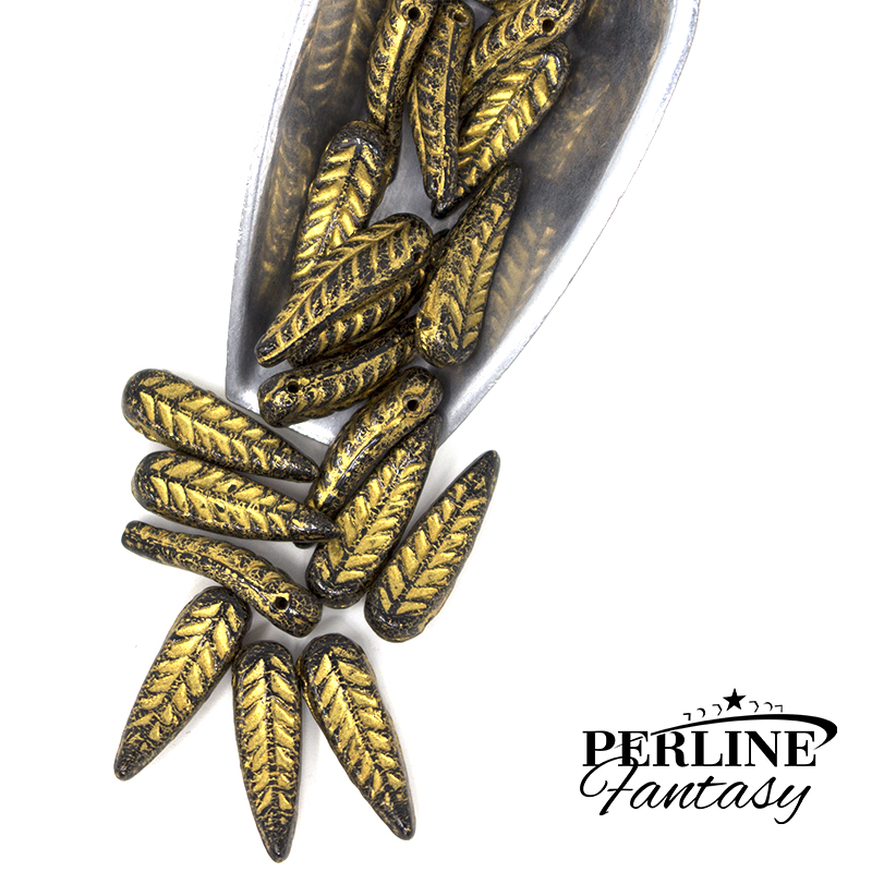 Bird Feather Jet Gold 5 x 17 Mm