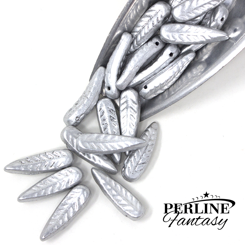 Bird Feather Silver Al. Mat 5 x 17 Mm