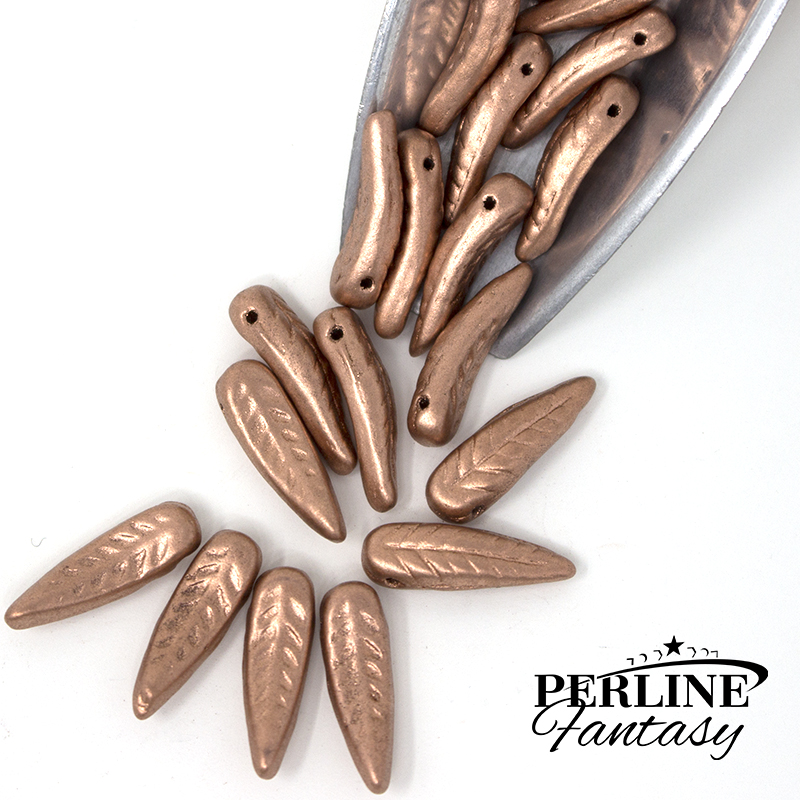 Bird Feather Vintage Copper 5 x 17 Mm