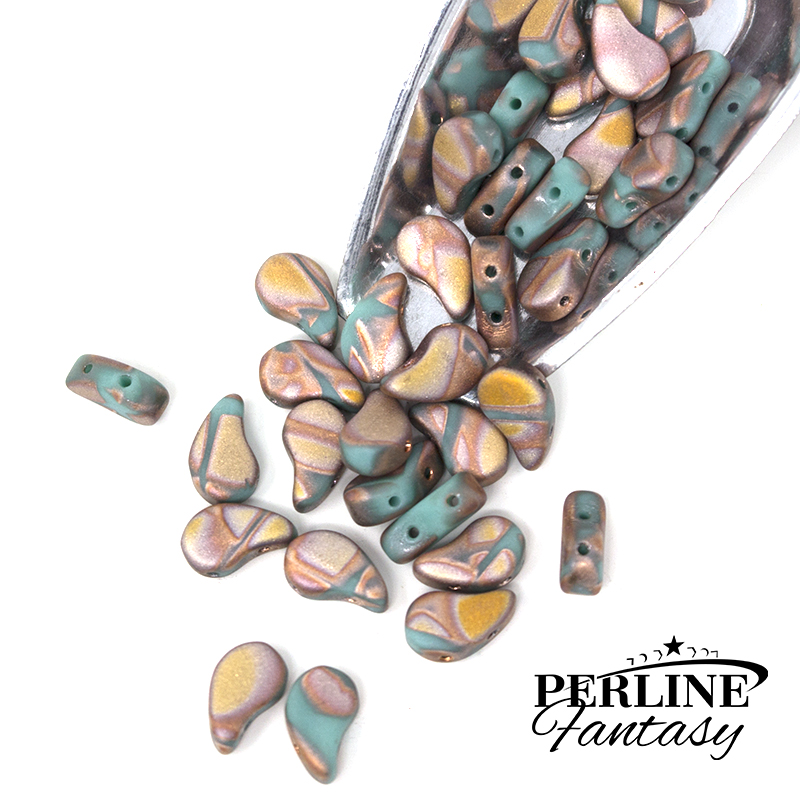 Paisley Duo Bronze Apollo Turquoise Mat - Batik