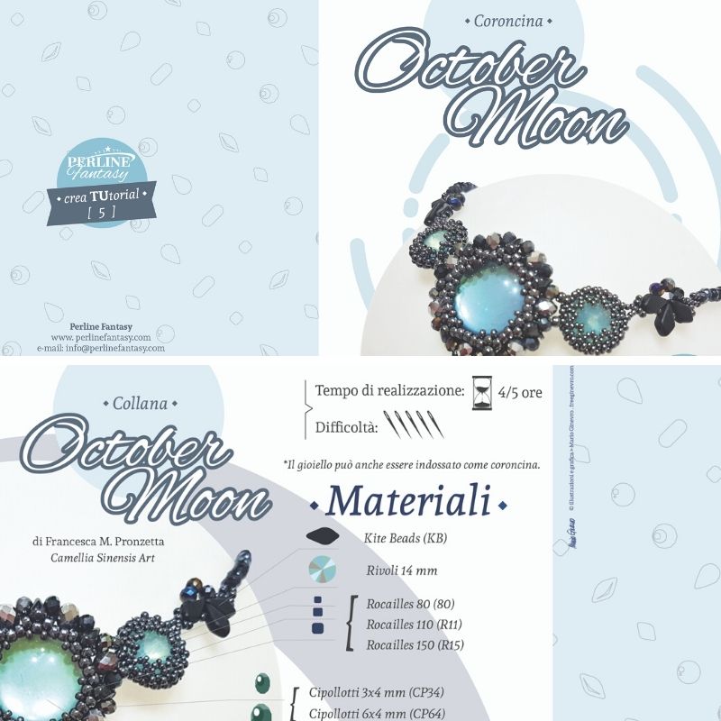 Schema Illustrativo Coroncina ''October Moon'' di Francesca Ponzetta - ''Camellia Sinensis Art''