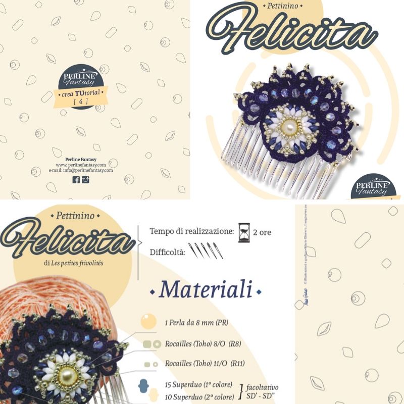 Schema Illustrativo Pettinino ''Felicita'' di Tamara Pinna ''Les Petites Frivolités''