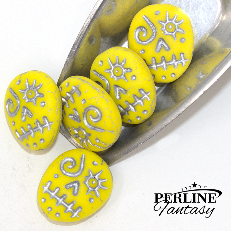 Vodoo Face Yellow Silver Matte 18 Mm Vodoo Face Yellow Silver Matte 18 Mm