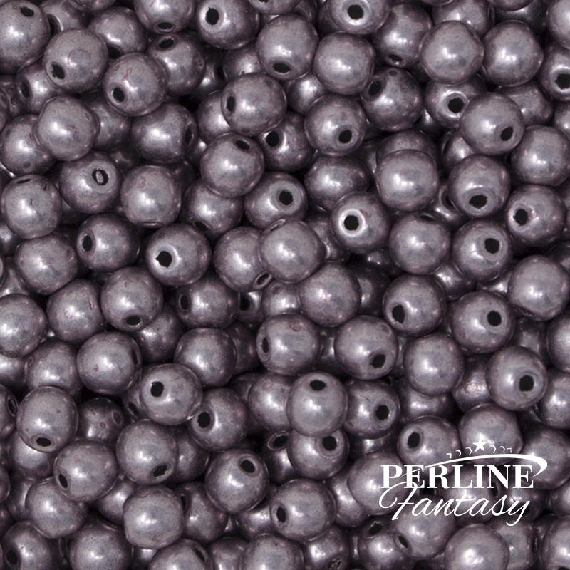 Perle Tonde Vetro di Boemia 3 Mm Sueded Gold Blackened Pearl