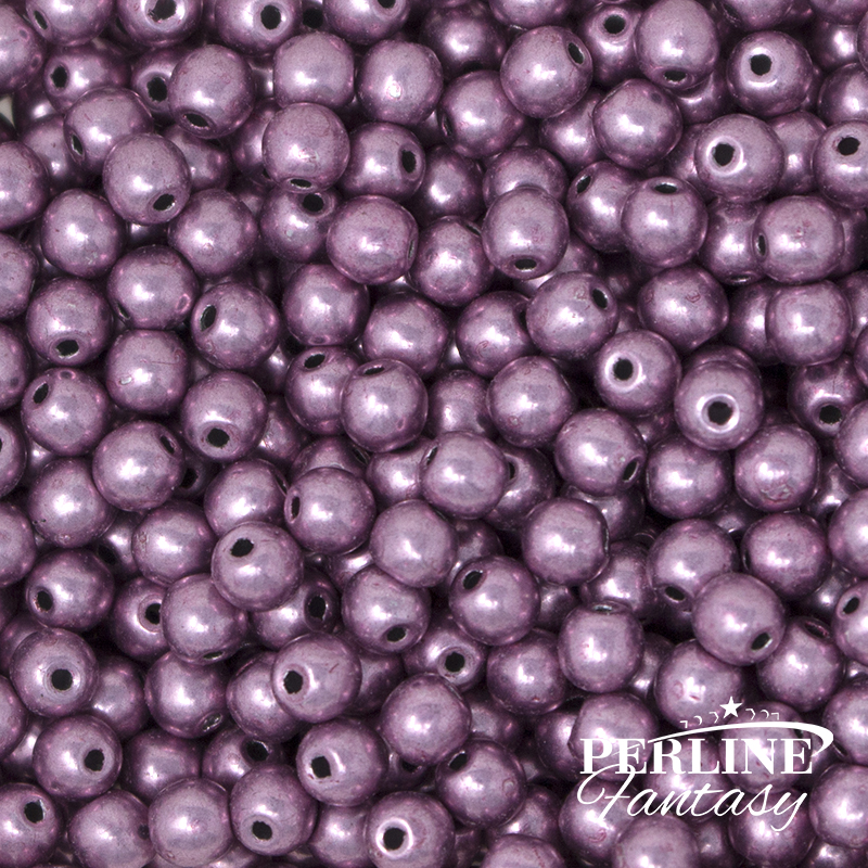 Perle Tonde Vetro di Boemia 3 Mm Sueded Gold Orchid
