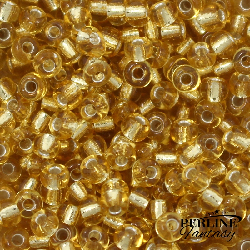 Rocailles Miyuki 8/0 Gold Silver Lined