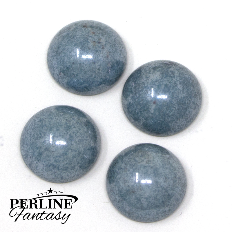 Cabochon Chalk White Baby Blue Luster 12 Mm