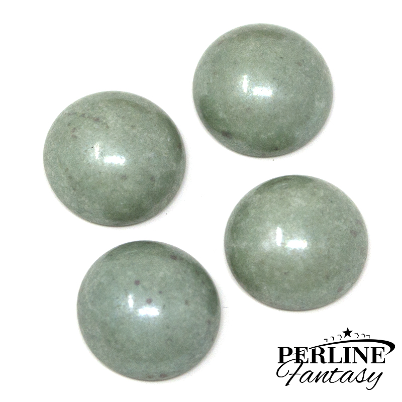 Cabochon Chalk White Teal Luster 12 Mm