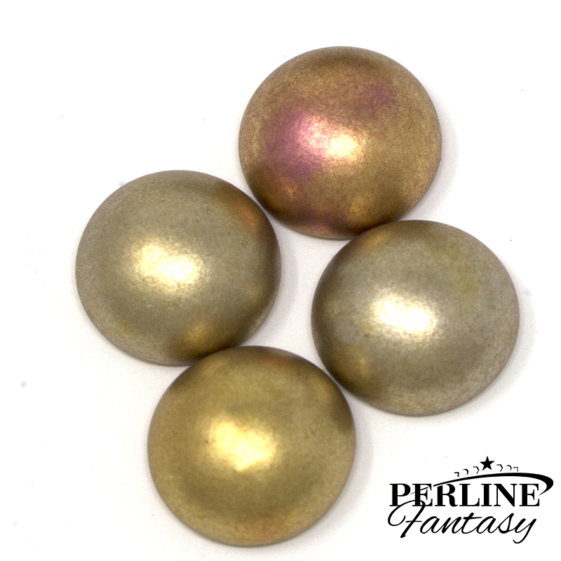 Cabochon Yellow Gold Met. Iris 12 Mm