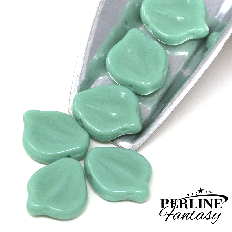 Peony Petal Opaque Turquoise 12 x 15 Mm