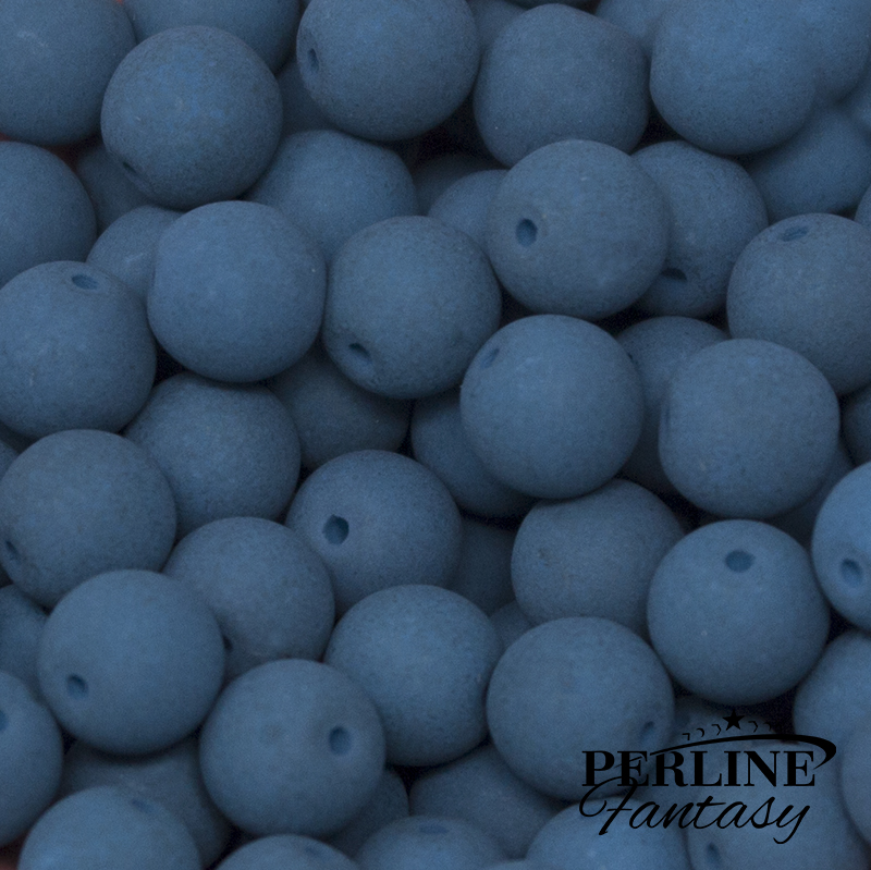 Perle Tonde Vetro di Boemia 4 Mm Matte Velvet Dark Teal