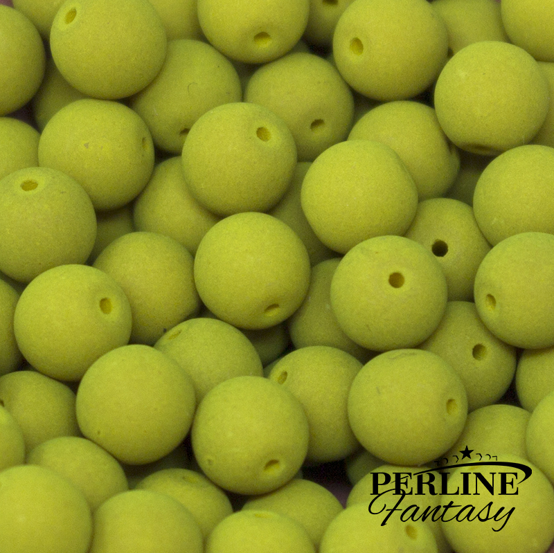 Perle Tonde Vetro di Boemia 4 Mm Matte Velvet Lemongrass