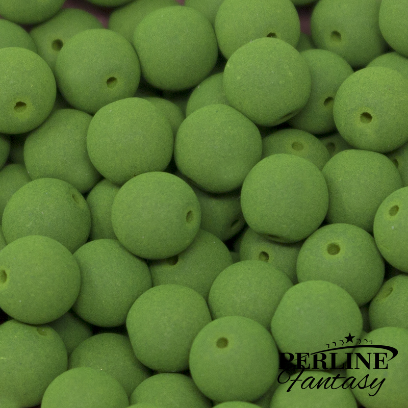 Perle Tonde Vetro di Boemia 4 Mm Matte Velvet Lizard Green