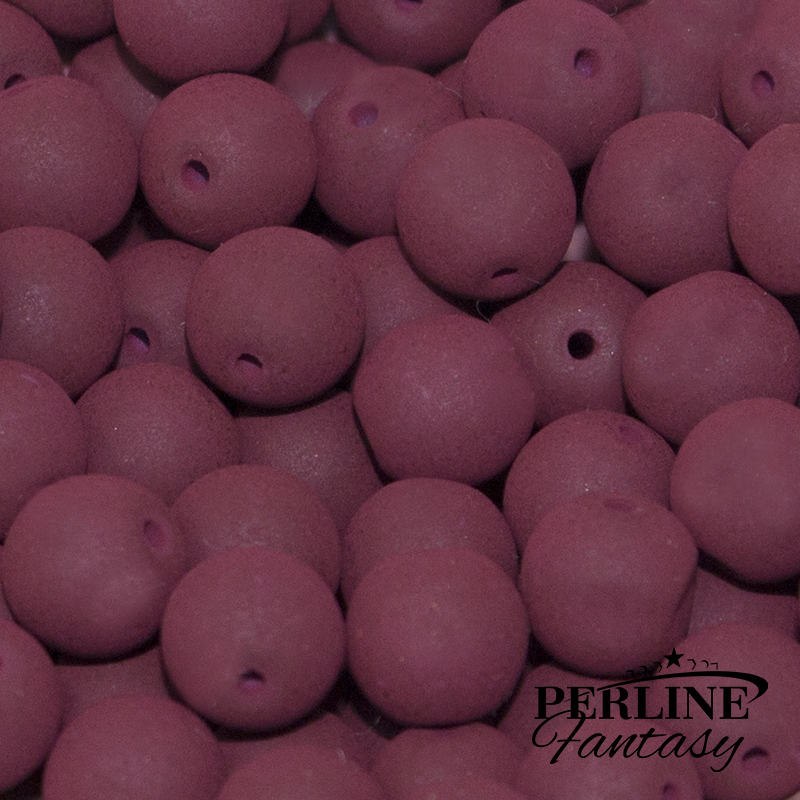 Perle Tonde Vetro di Boemia 4 Mm Matte Velvet Maroon