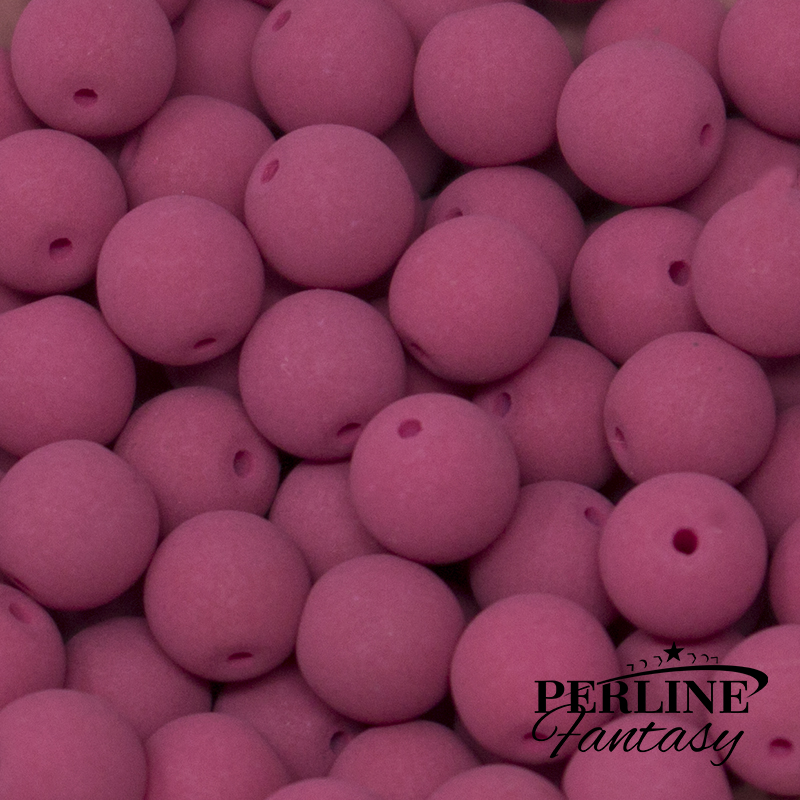 Perle Tonde Vetro di Boemia 4 Mm Matte Velvet Purple Wine
